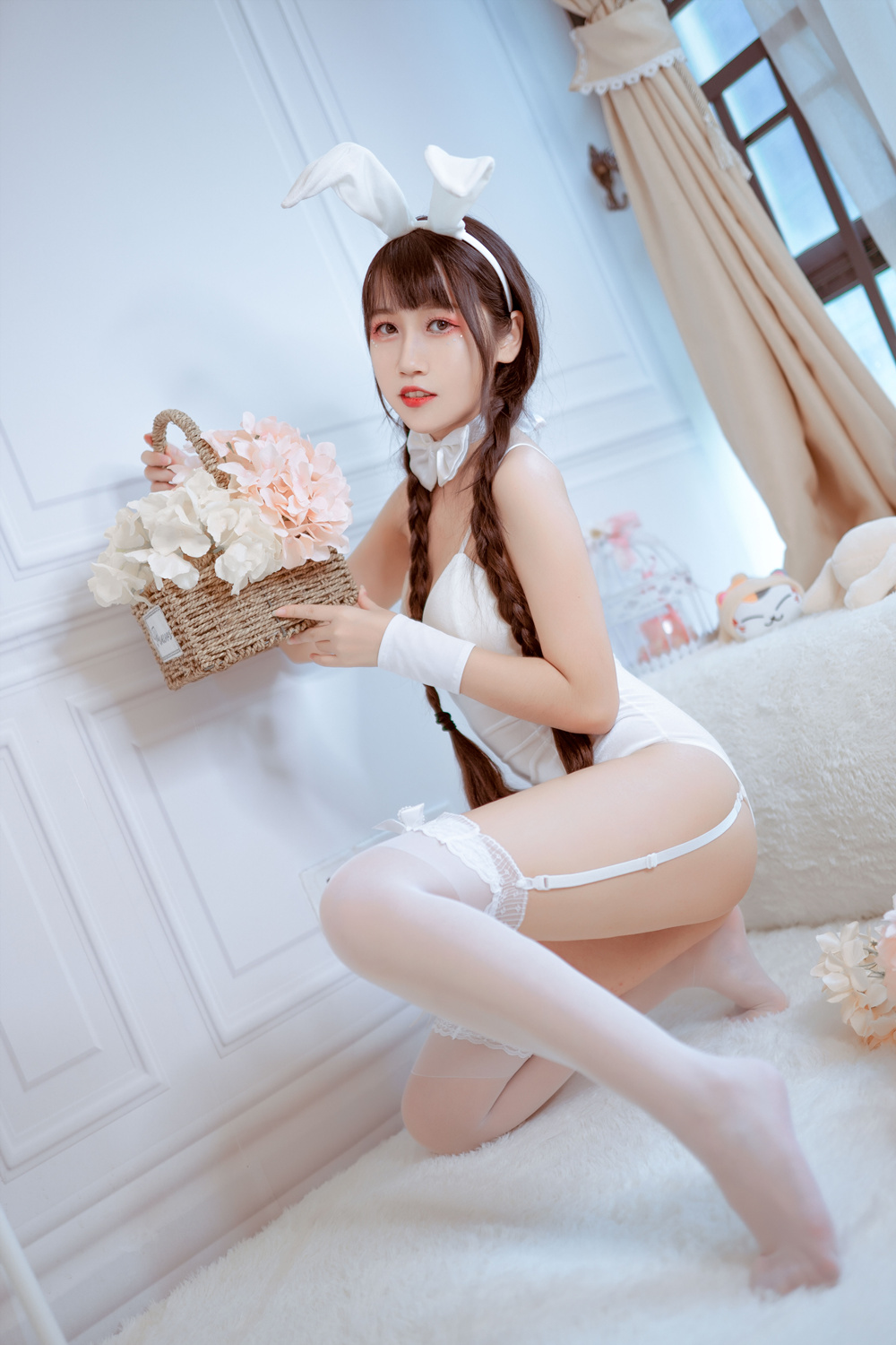 不呆猫 NO.007 白色兔女郎 [28P-56MB]